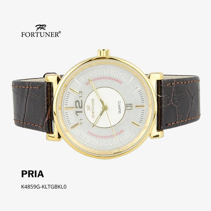 Fortuner Jam Tangan Analog Pria Kulit Water Resistant Aaron