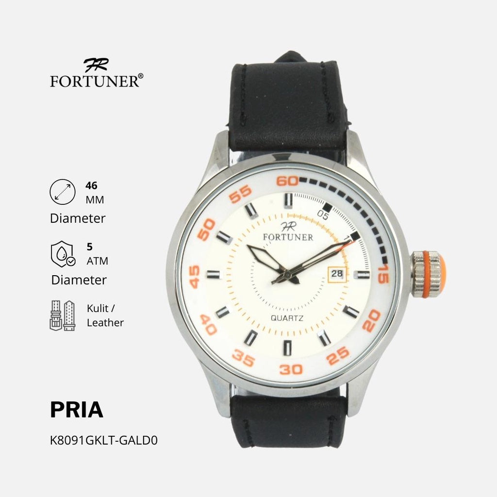 Fortuner Jam Tangan Pria Analog Sport Water Resistant Kulit Bane