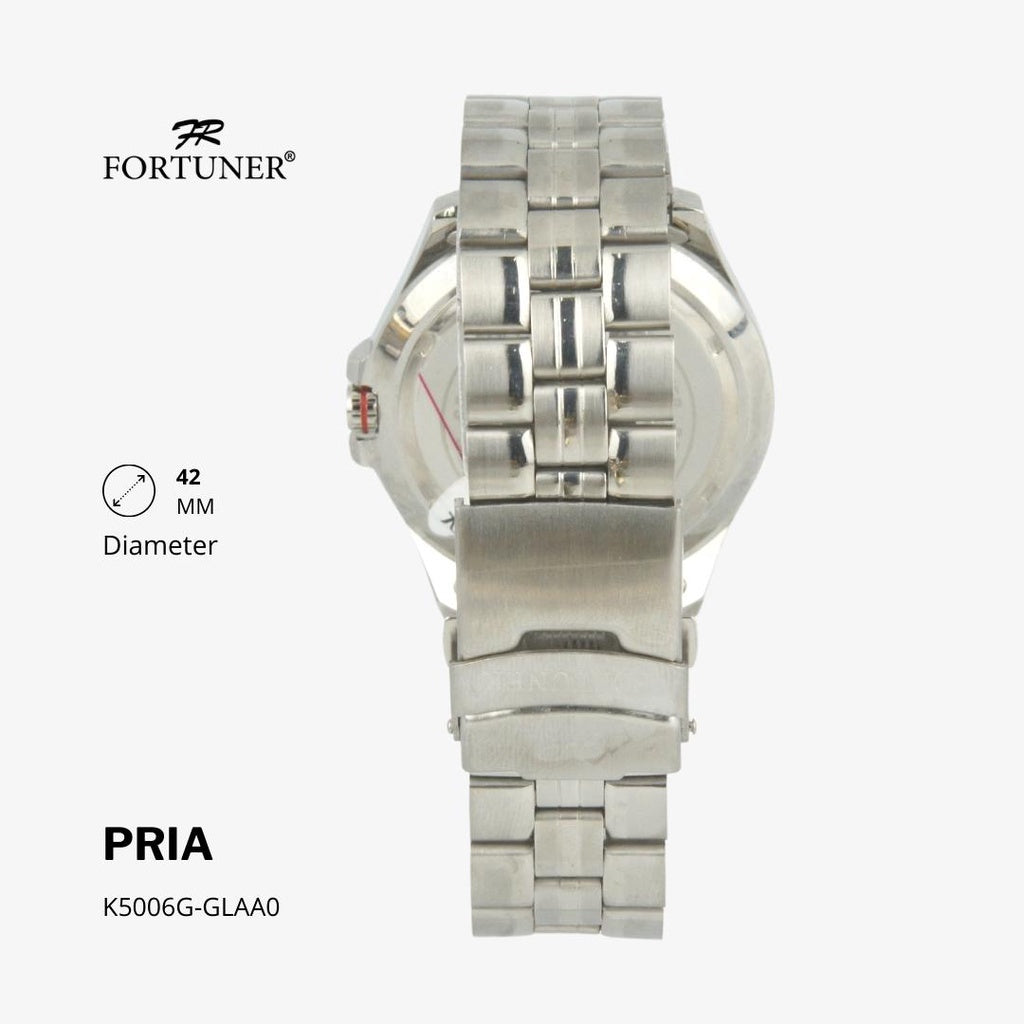 Fortuner Jam Tangan Fashion Pria Analog Water Resistant Rantai Stainless Silver Gold Howland