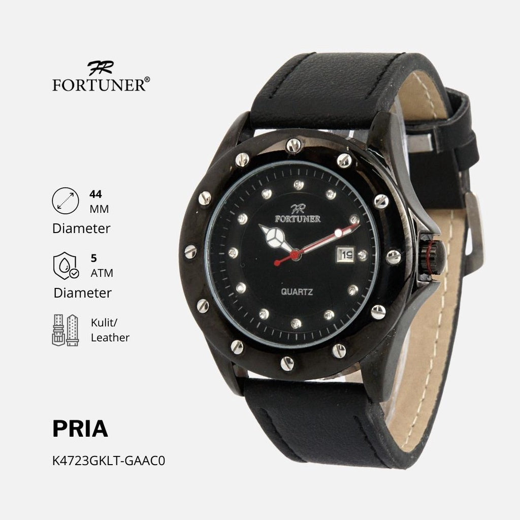 Fortuner Jam Tangan Pria Analog Fashion Water Resistant Kulit Bevon