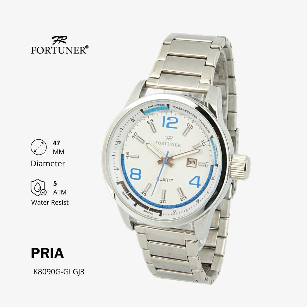 Fortuner Jam Tangan Analog Pria Water Resistant Rantai Hartleigh