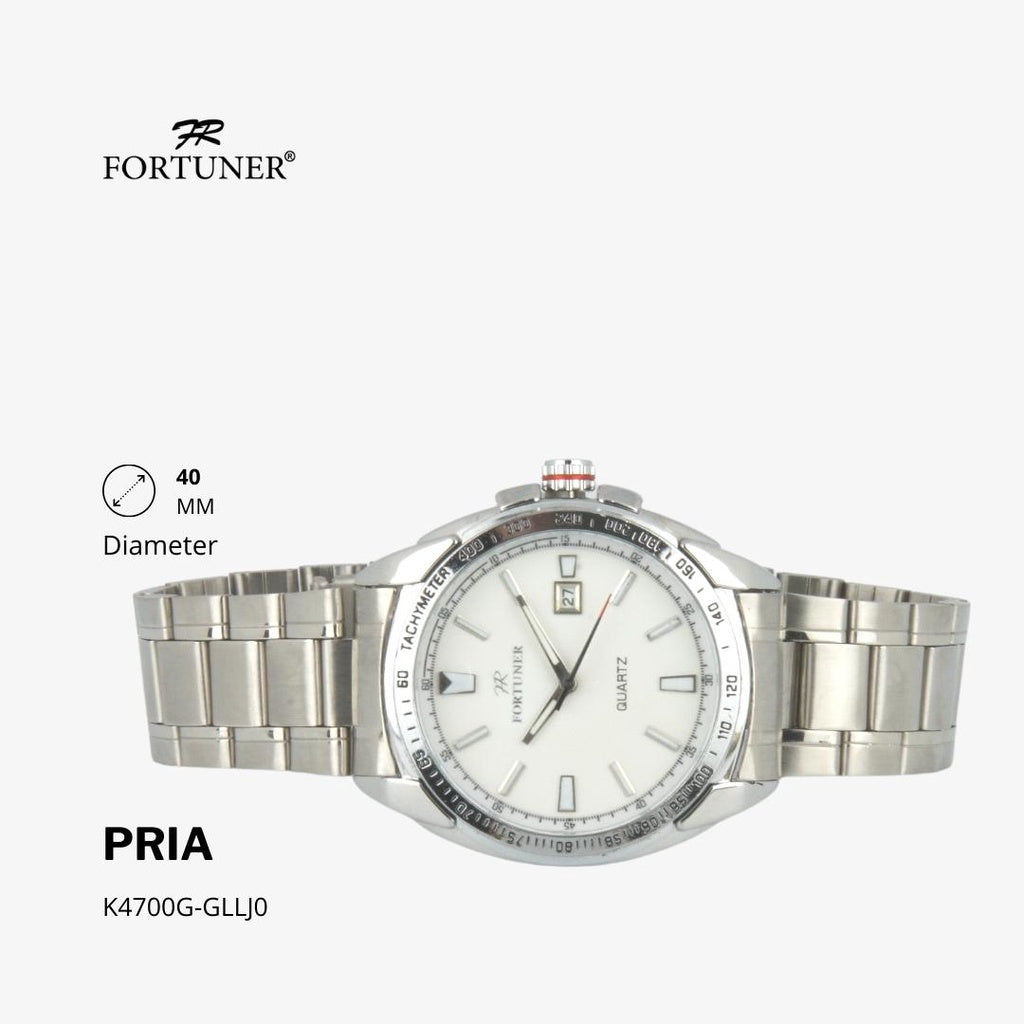 Fortuner Jam Tangan Fashion Pria Analog Water Resistant Rantai Stainless Silver Heinrich