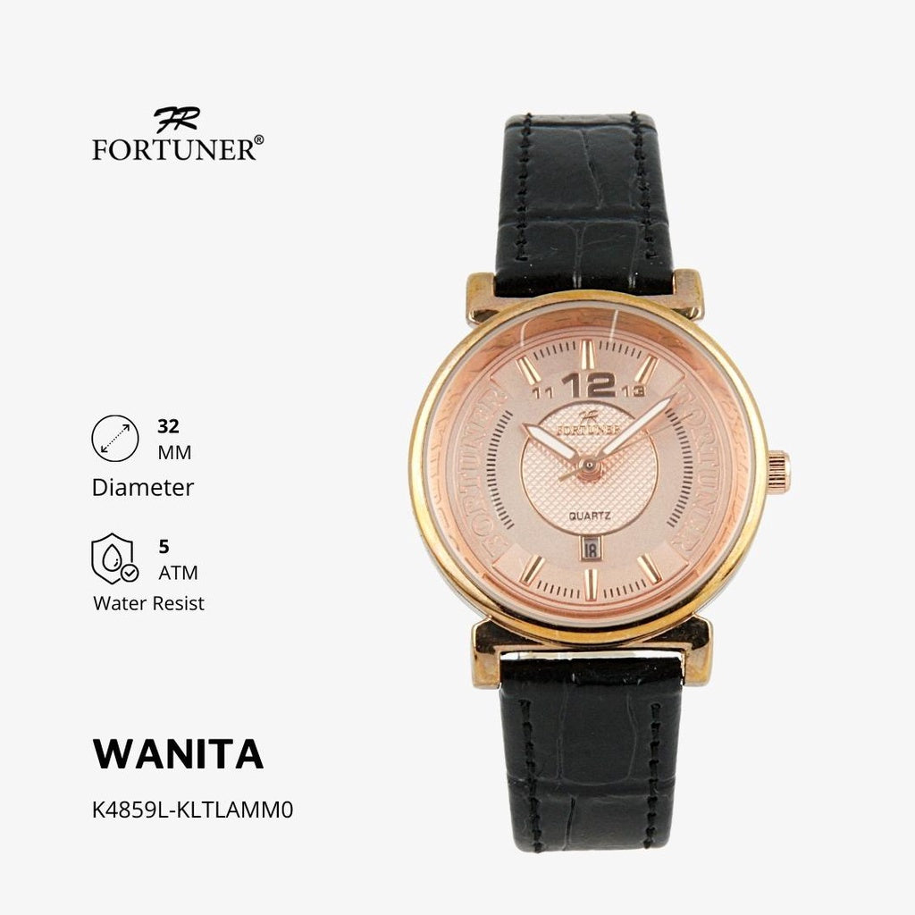 Fortuner Jam Tangan Analog Wanita Kulit Water Resistant Angel