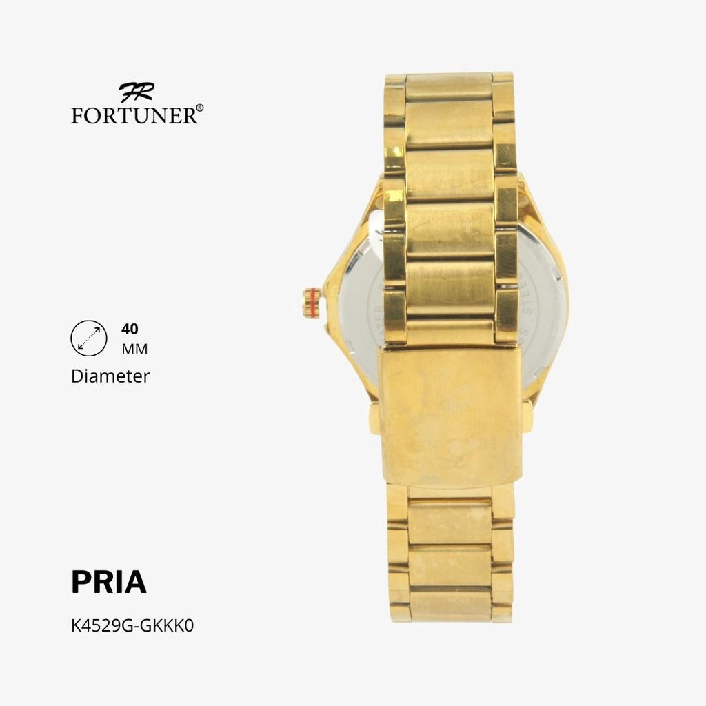 Fortuner Jam Tangan Fashion Pria Analog Water Resistant Rantai Stainless Harden