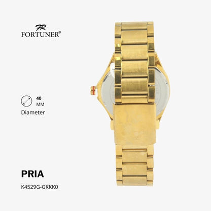 Fortuner Jam Tangan Fashion Pria Analog Water Resistant Rantai Stainless Harden