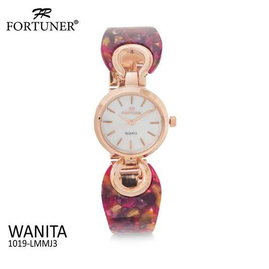 Fortuner Jam Tangan Analog Wanita Rosegold Water Resist Benicia