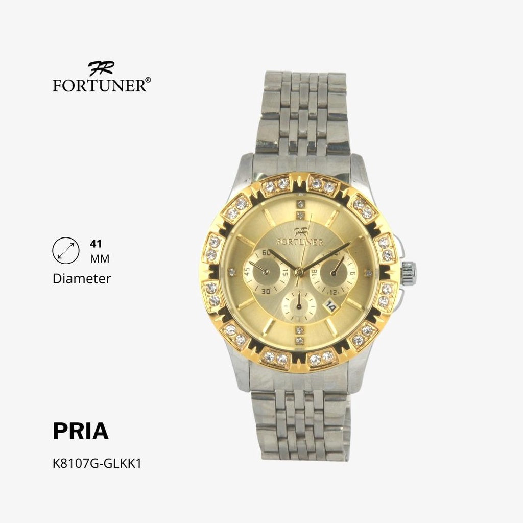 Fortuner Jam Tangan Analog Pria Water Resistant Rantai Helge