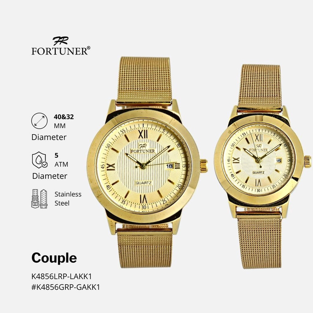 Fortuner Jam Tangan Couple Analog Rantai Pasir Purezza