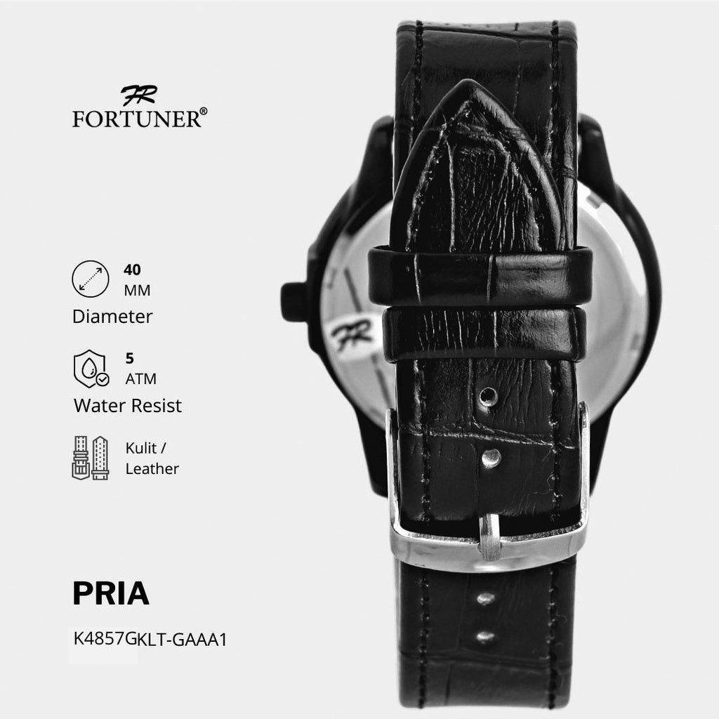 Fortuner Jam Tangan Analog Pria Kulit Water Resistant Arthur