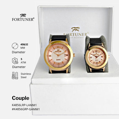 Fortuner Jam Tangan Couple Analog Rantai Pasir Purezza