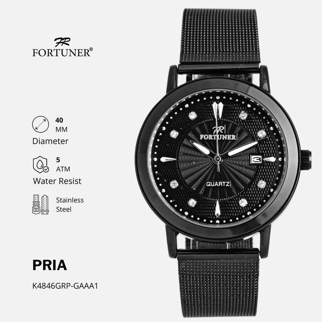 Fortuner Jam Tangan Pria Analog Original Tahan Air Rantai Pasir Chiyo