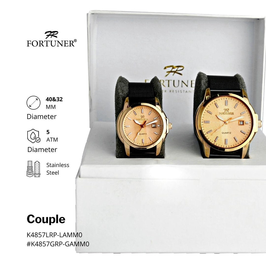 Fortuner Jam Tangan Couple Analog Fashion Rantai Pasir Tahan Air Yara