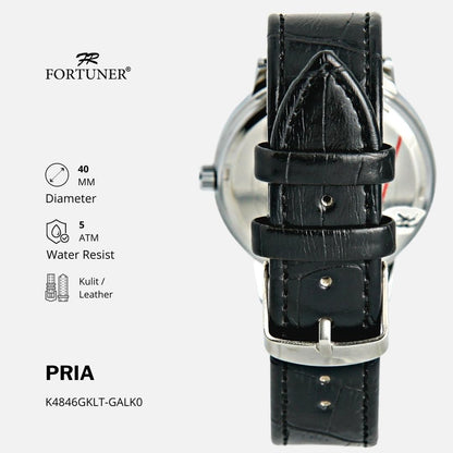 Fortuner Jam Tangan Kasual Analog Pria Kulit Water Resistant Aubrey