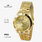 Fortuner Jam Tangan Fashion Pria Analog Water Resistant Rantai Stainless Silver Gold Deluxe Heitor