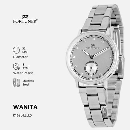 Fortuner Jam Tangan Wanita Analog Water Resist Tahan Air Rantai Stainless Yarina