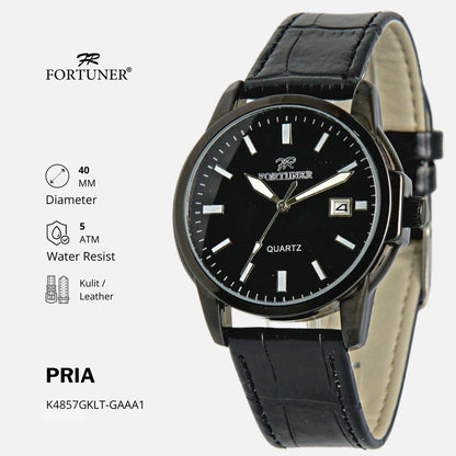 Fortuner Jam Tangan Analog Pria Kulit Water Resistant Arthur