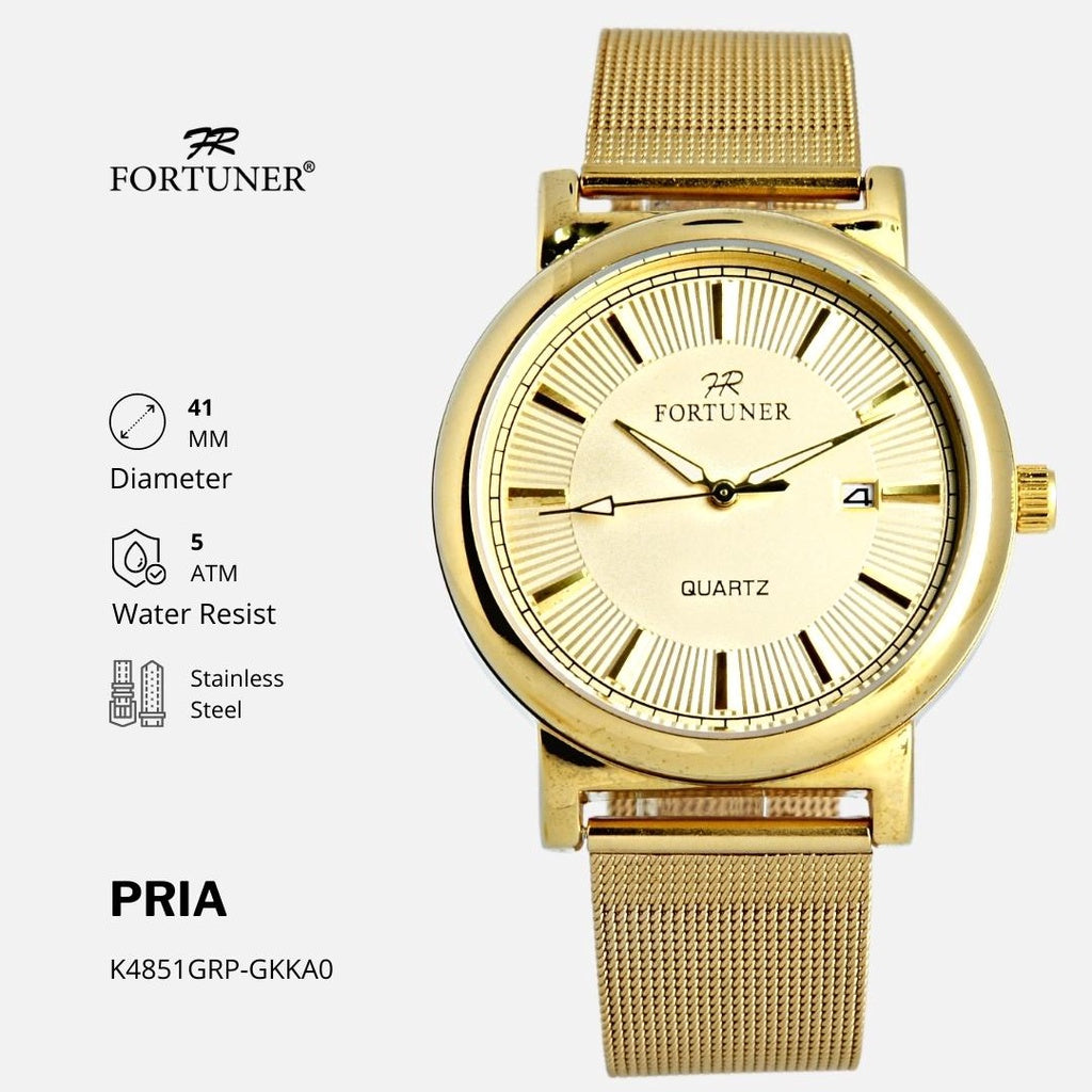 Fortuner Jam Tangan Pria Analog Original Rantai Pasir Everett