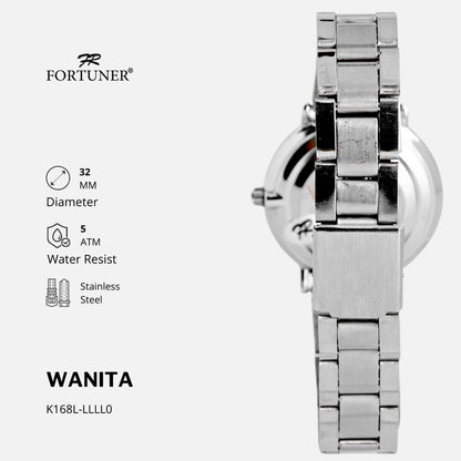 Fortuner Jam Tangan Wanita Analog Water Resist Tahan Air Rantai Stainless Yarina