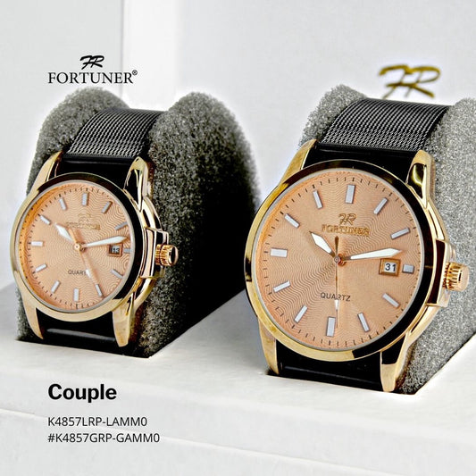 Fortuner Jam Tangan Couple Analog Fashion Rantai Pasir Tahan Air Yara