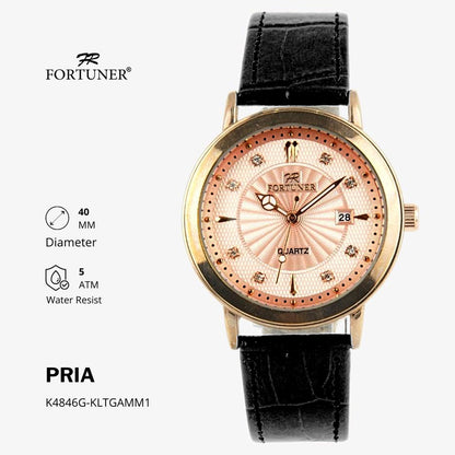 Fortuner Jam Tangan Analog Pria Kulit Water Resistant Aiden