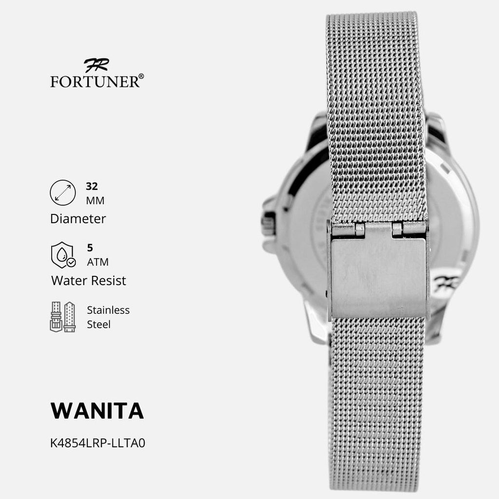 Fortuner Jam Tangan Wanita Analog Chrono Off Rantai Pasir Tahan Air Maryn