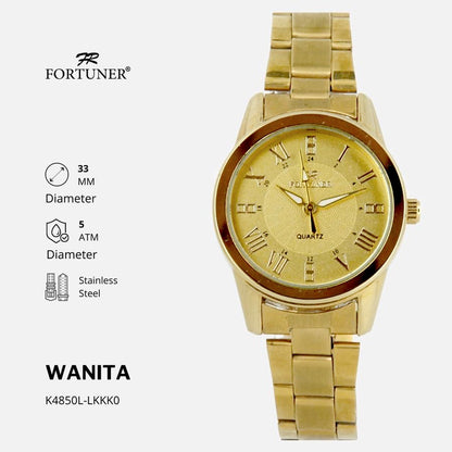 Fortuner Jam Tangan Wanita Analog Strap Stainless Rantai Abila