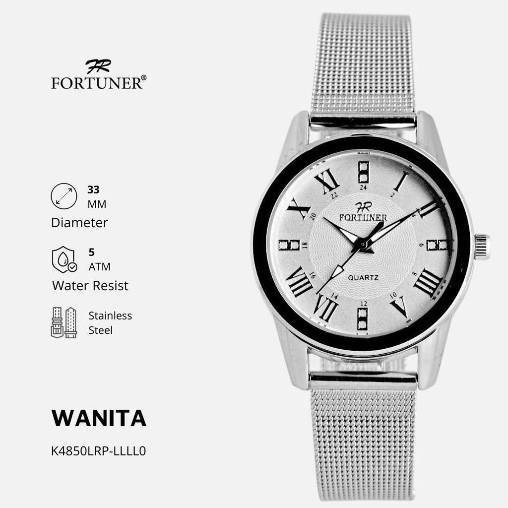 Fortuner Jam Tangan Wanita Analog Strap Stainless Rantai Abila