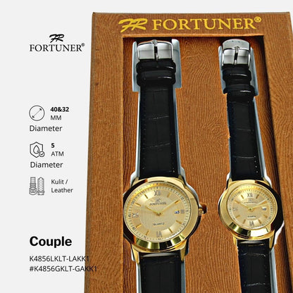 Fortuner Jam Tangan Couple Analog Original Tahan Air Kulit Wilmott