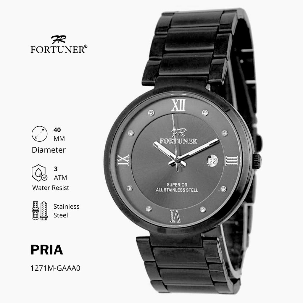 Fortuner Jam Tangan Pria Analog Water Resist Superior All Stainless Tynnin