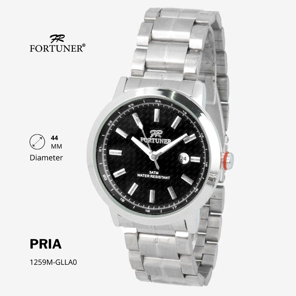 Fortuner Jam Tangan Fashion Pria Analog Water Resistant Rantai Stainless Silver Gold Hedrick