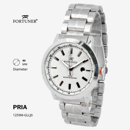 Fortuner Jam Tangan Fashion Pria Analog Water Resistant Rantai Stainless Silver Gold Hedrick