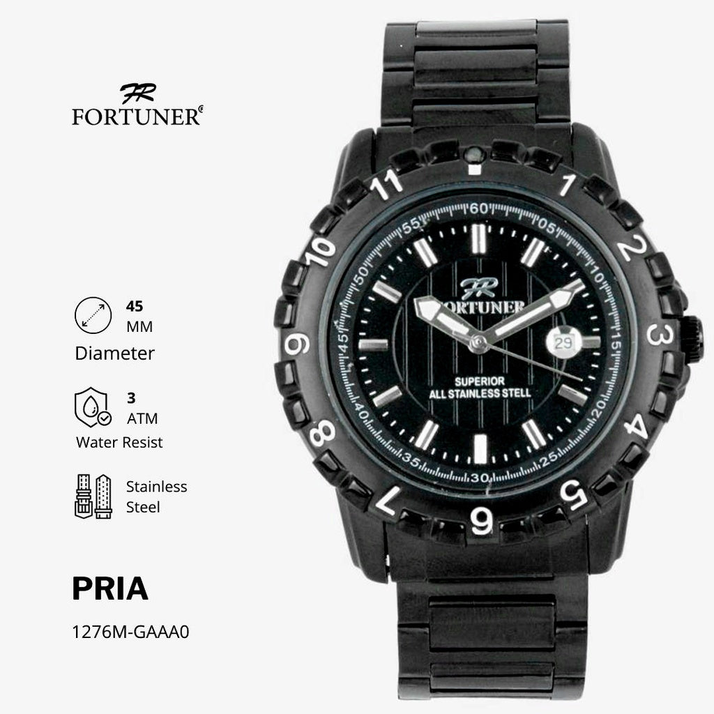 Fortuner Jam Tangan Pria Analog Water Resist Superior All Stainless Tynnen