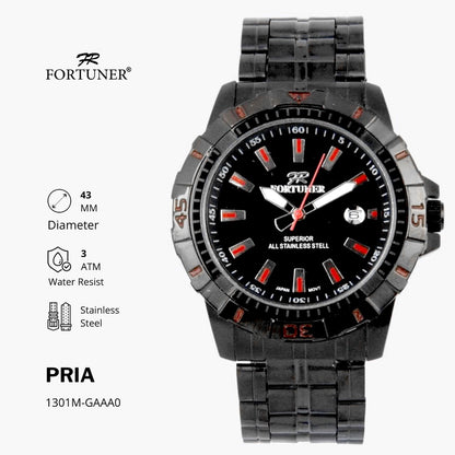 Fortuner Jam Tangan Pria Analog Water Resist Superior All Stainless Tymothy