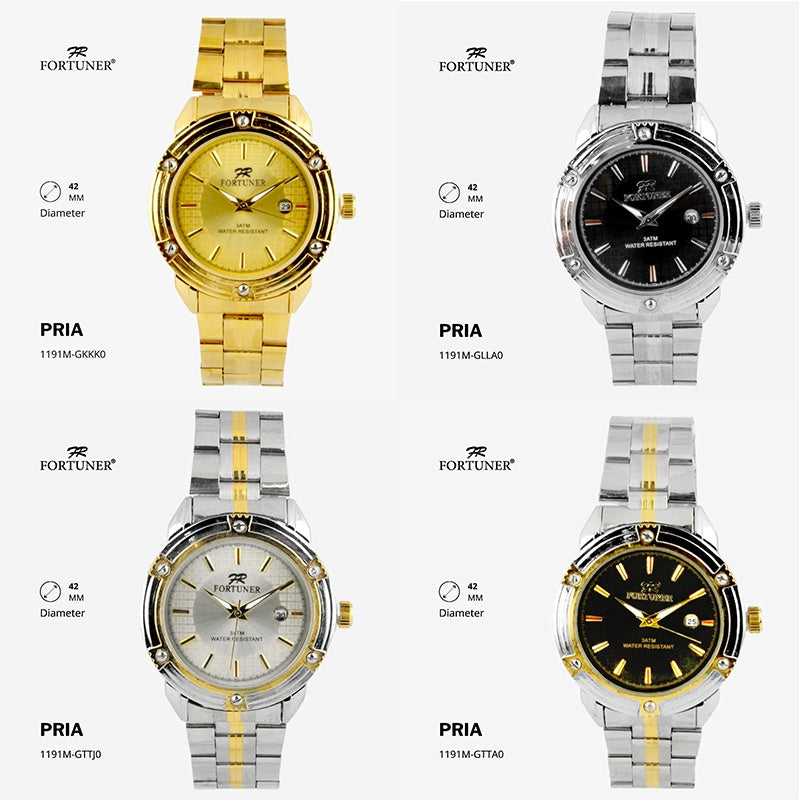 Fortuner Jam Tangan Analog Pria Water Resistant Rantai Connlyn