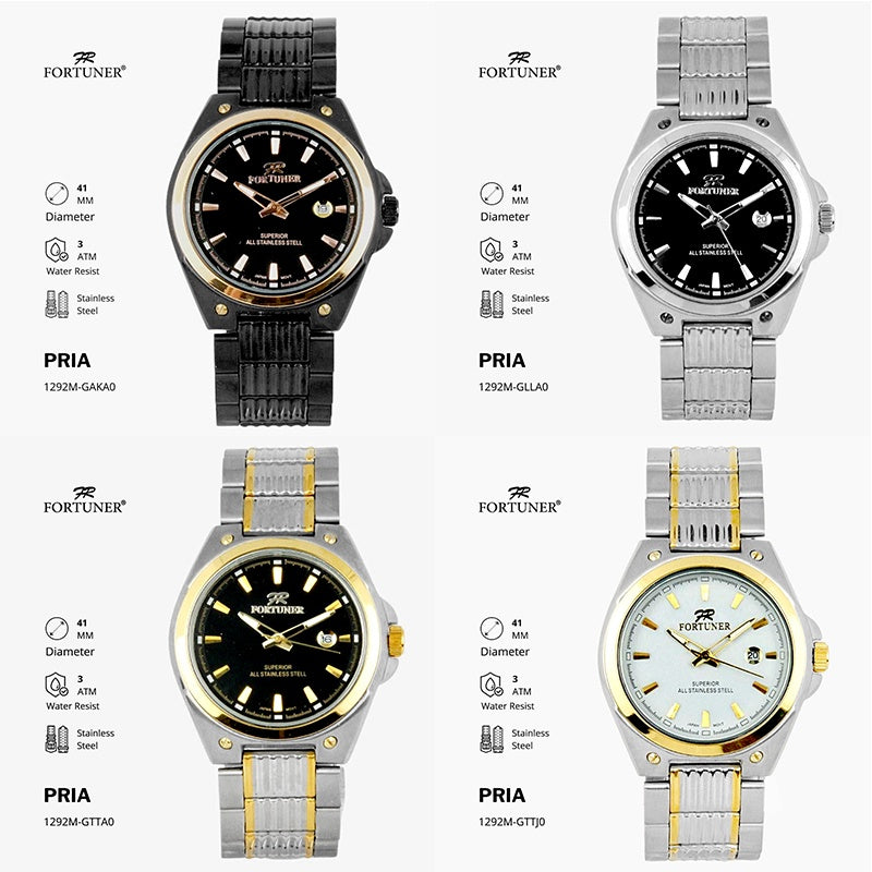 Fortuner Jam Tangan Pria Analog Water Resist Superior All Stainless Tynan