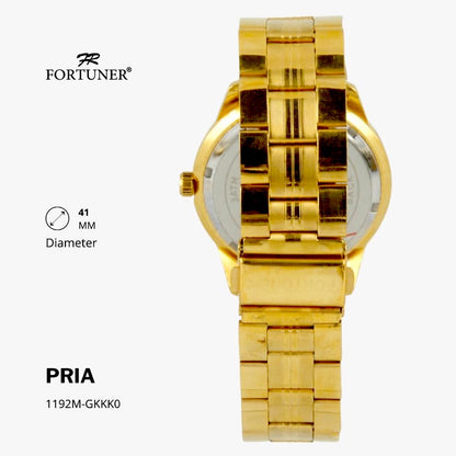 Fortuner Jam Tangan Analog Pria Water Resistant Rantai Stainless Gold Haward