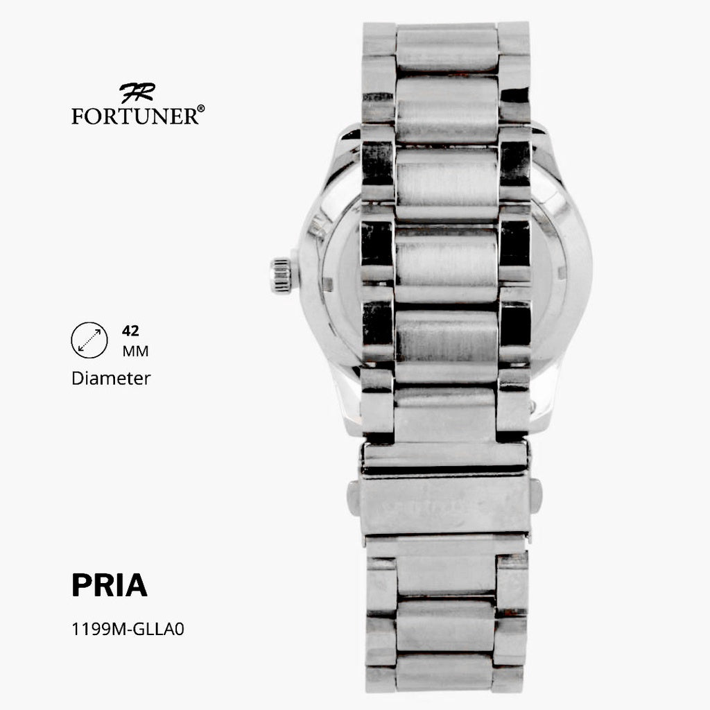 Fortuner Jam Tangan Analog Pria Water Resistant Rantai Stainless Gold Silver Black Hamlin