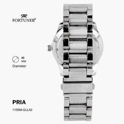 Fortuner Jam Tangan Analog Pria Water Resistant Rantai Stainless Gold Silver Black Hamlin