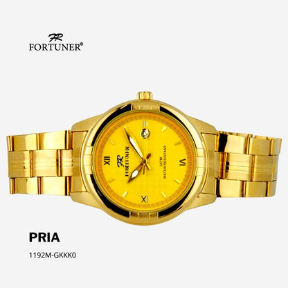 Fortuner Jam Tangan Analog Pria Water Resistant Rantai Stainless Gold Haward