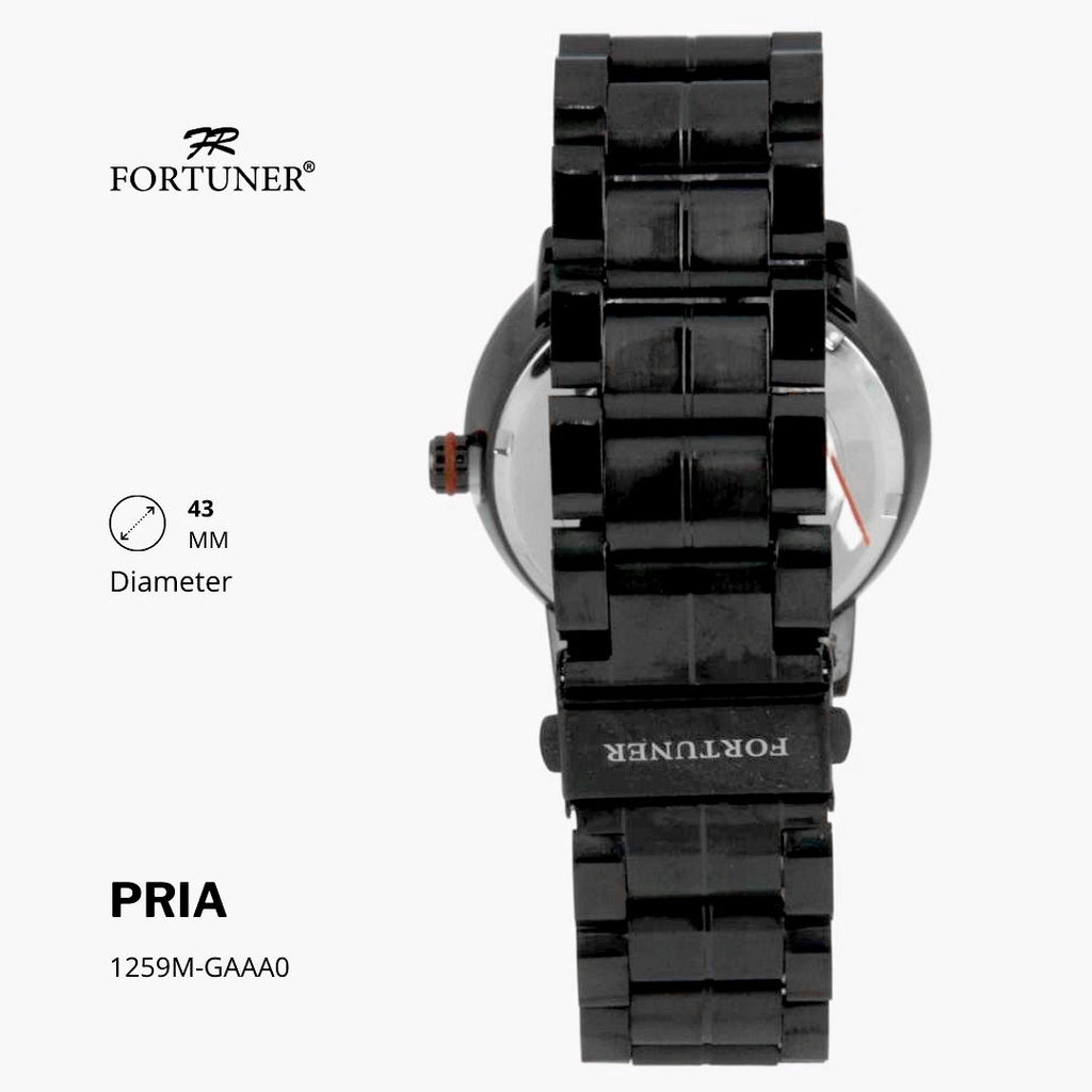 Fortuner Jam Tangan Fashion Pria Analog Water Resistant Rantai Stainless Silver Gold Hedrick