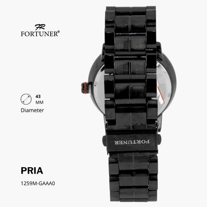 Fortuner Jam Tangan Fashion Pria Analog Water Resistant Rantai Stainless Silver Gold Hedrick