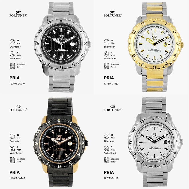 Fortuner Jam Tangan Pria Analog Water Resist Superior All Stainless Tynnen