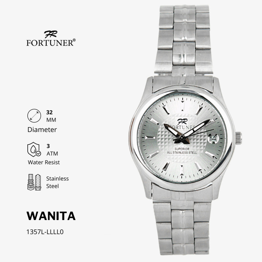 Fortuner Jam Tangan Wanita Analog Water Resist Superior All Stainless Twilla