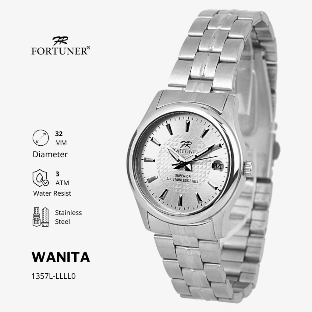 Fortuner Jam Tangan Wanita Analog Water Resist Superior All Stainless Twilla