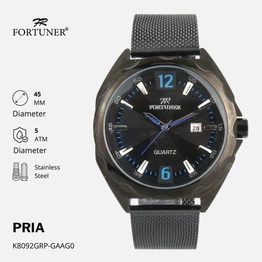 Fortuner Jam Tangan Pria Analog Anti Air Stainless Rantai Pasir Zygmunt