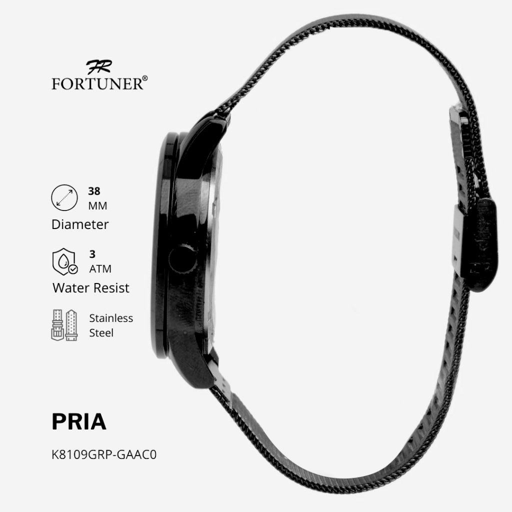 Fortuner Jam Tangan Analog Pria Water Resistant Rantai Halsy