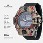 Fortuner Jam Tangan Pria Analog-Digital Dual Time Motif Army Tahan Air Kanvas Karet Covington