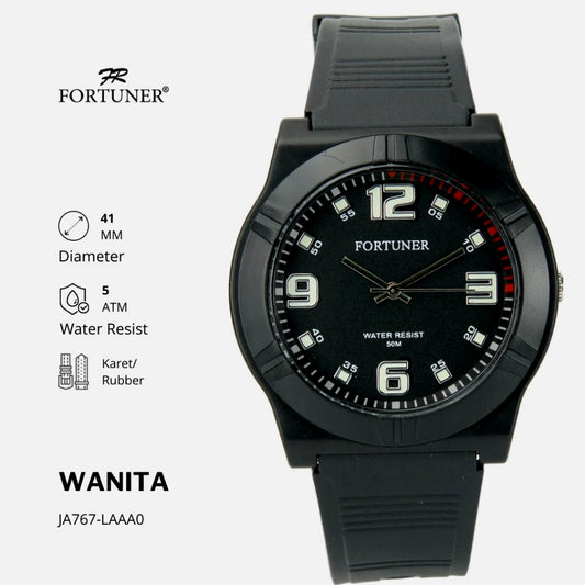 Fortuner Jam Tangan Sports Analog Wanita Water Resistant Rubber Zohara