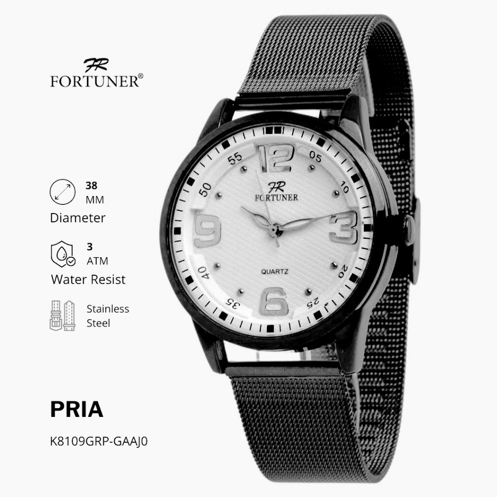 Fortuner Jam Tangan Analog Pria Water Resistant Rantai Dilbert