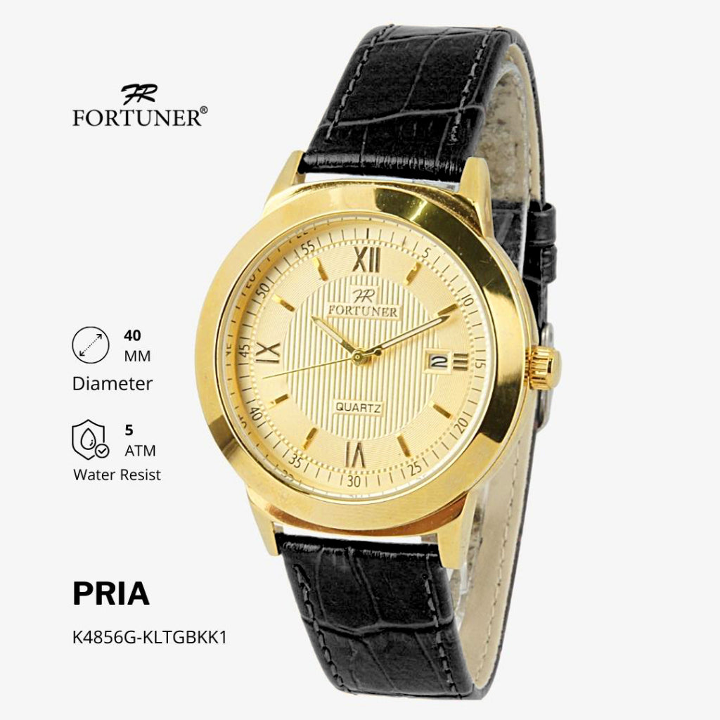 Fortuner Jam Tangan Analog Pria Klassik Romawi Kulit Water Resistant Ayres